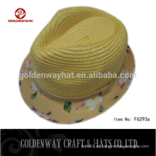 Sombrero de sombrero de ala de color caqui Sombreros de paja unisex llano bajo sombreros de impresión de ala